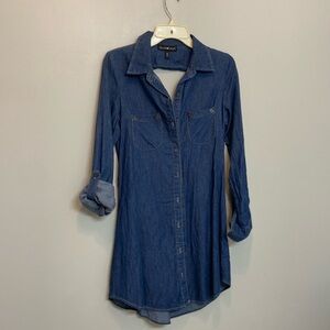 Blue jean shirt dress with back cut out never worn
